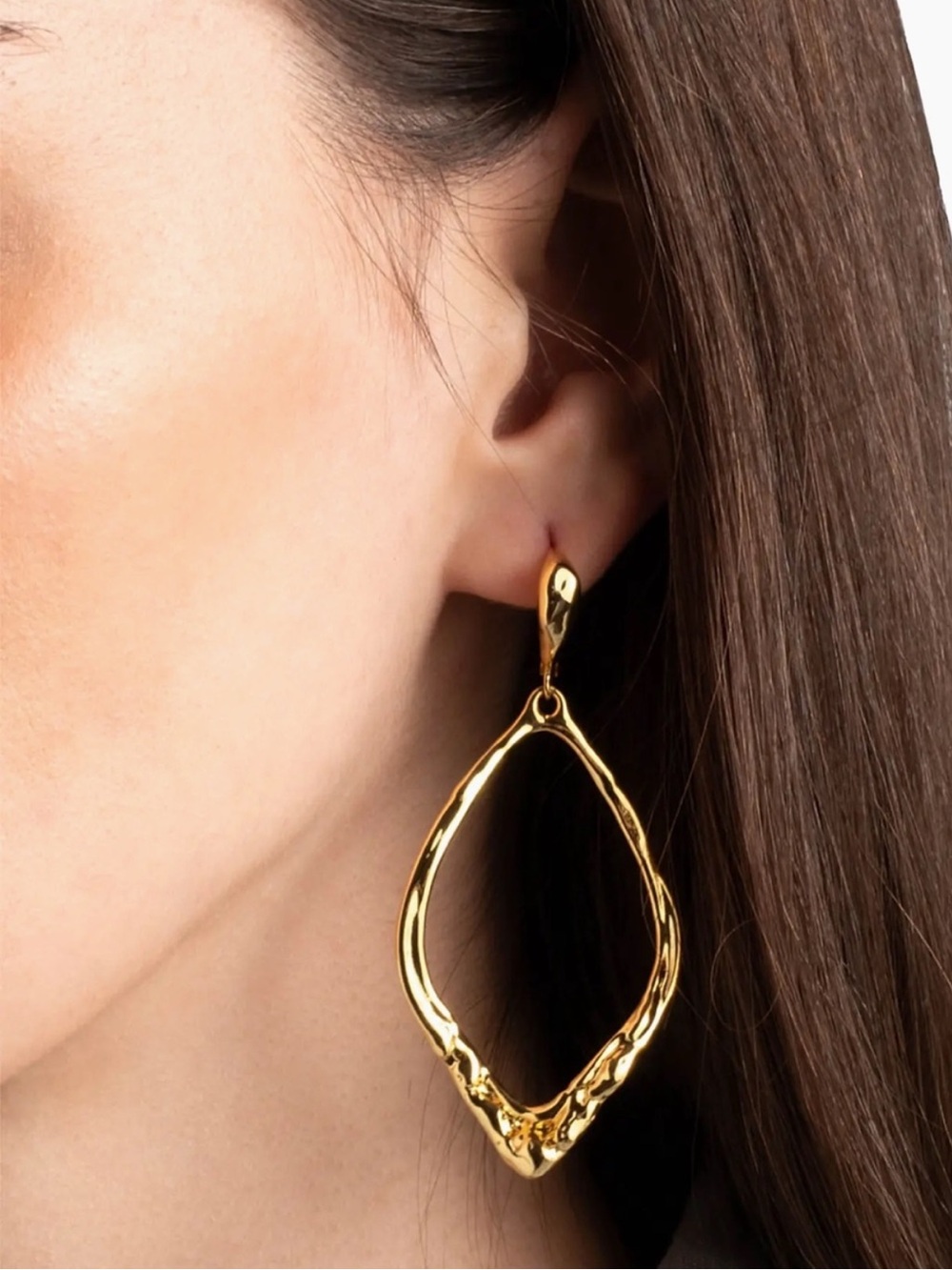 Alexis Bittar Brut Gold-Plated Open Oval Earrings - Picture 2 of 3